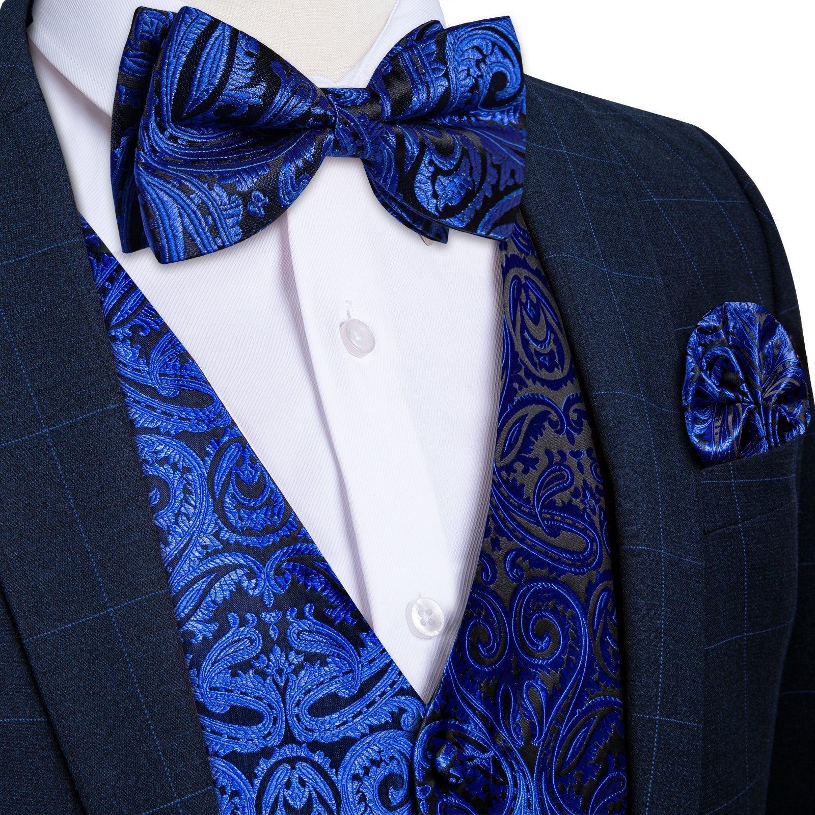 GentCrest Blue Paisley Vest Set - Image 3