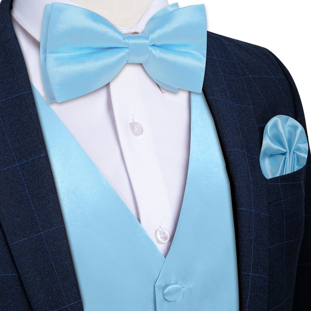 GentCrest Blue Solid Vest Set - Image 1