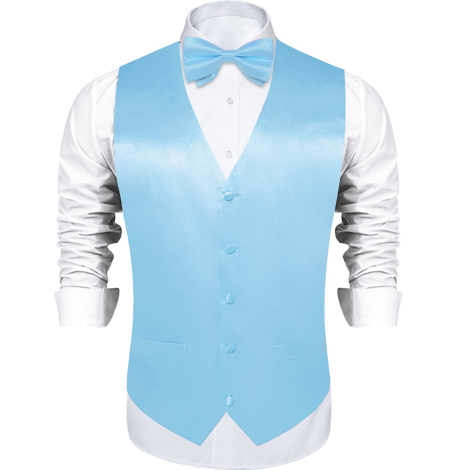 GentCrest Blue Solid Vest Set - Image 3