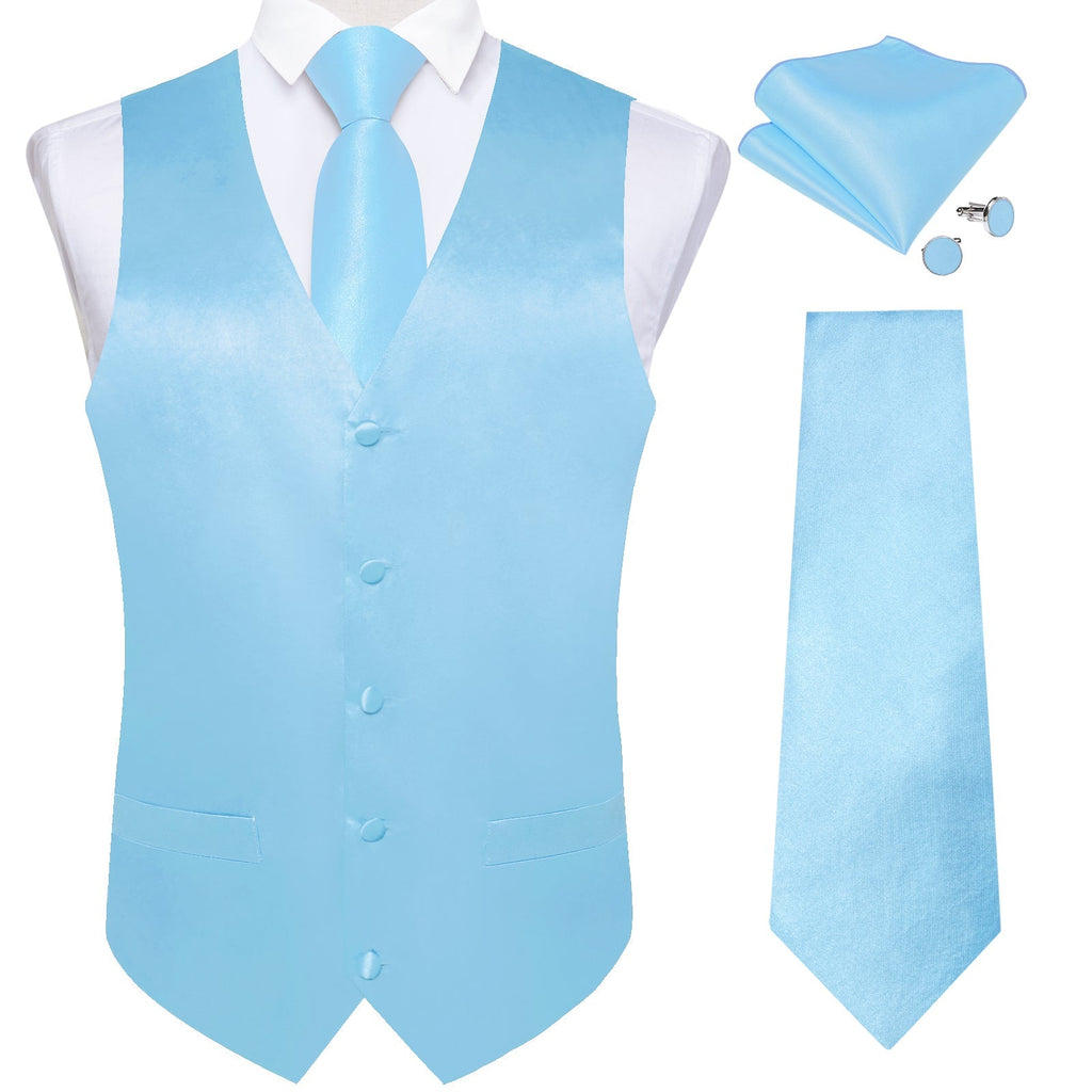 GentCrest Blue Solid Vest Set - Image 2