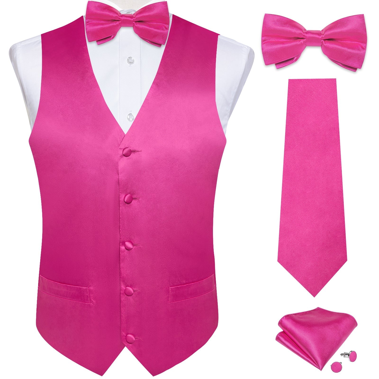 GentCrest Pink Solid Vest Set - Image 2