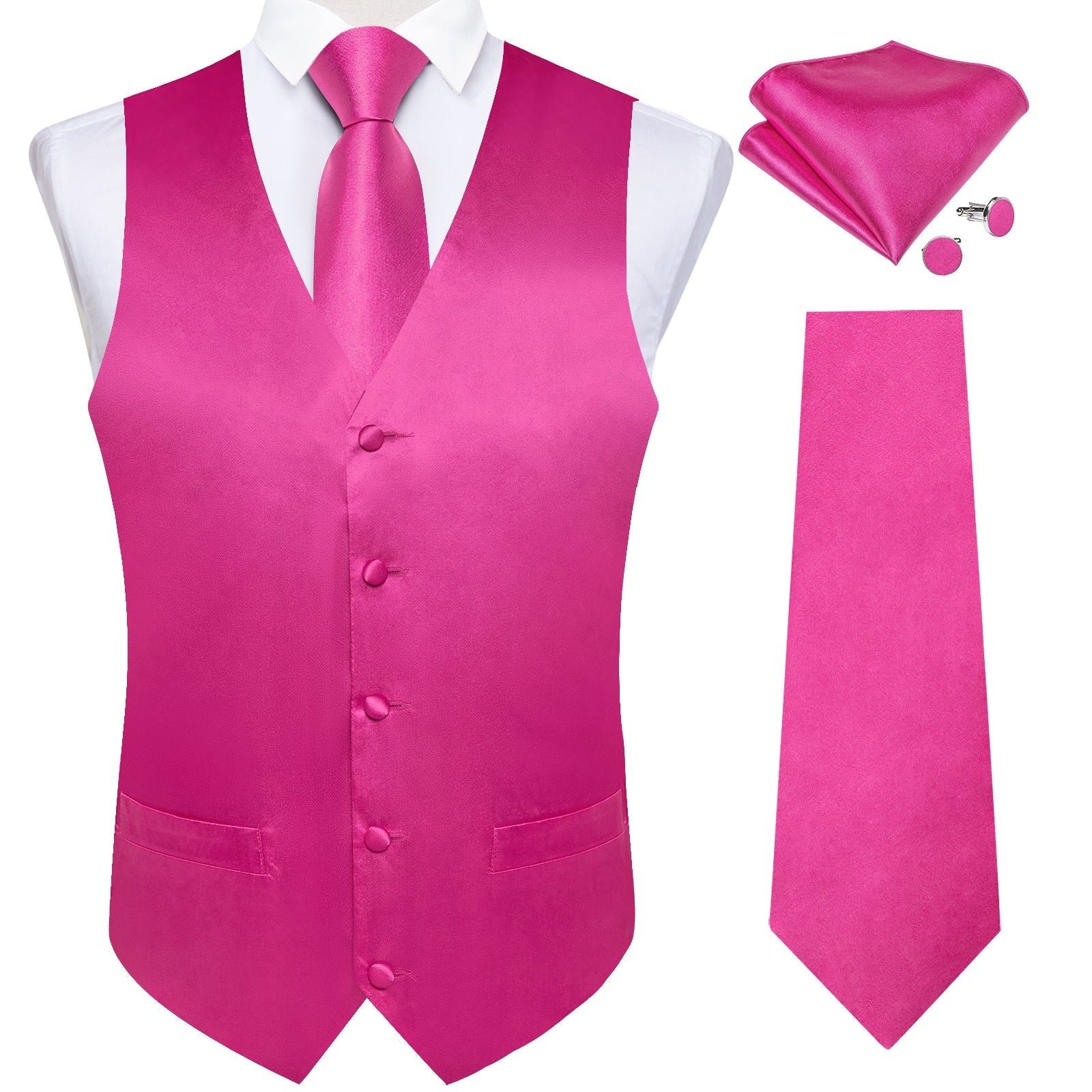 GentCrest Pink Solid Vest Set - Image 2