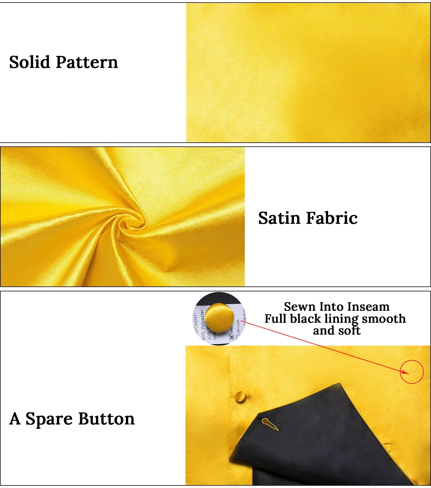 GentCrest Yellow Solid Vest Set - Image 7