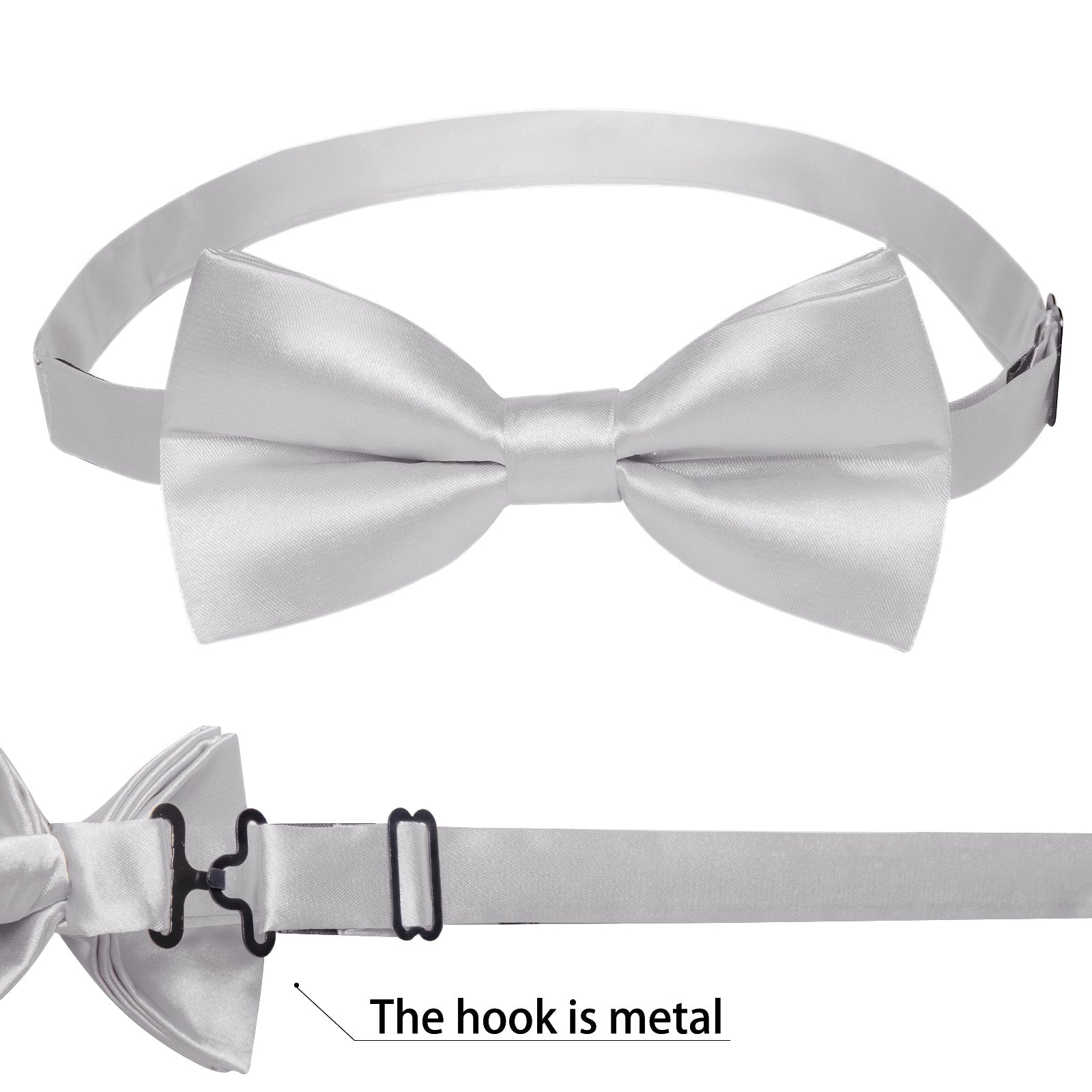 GentCrest Grey Solid Bowtie Set - Image 5