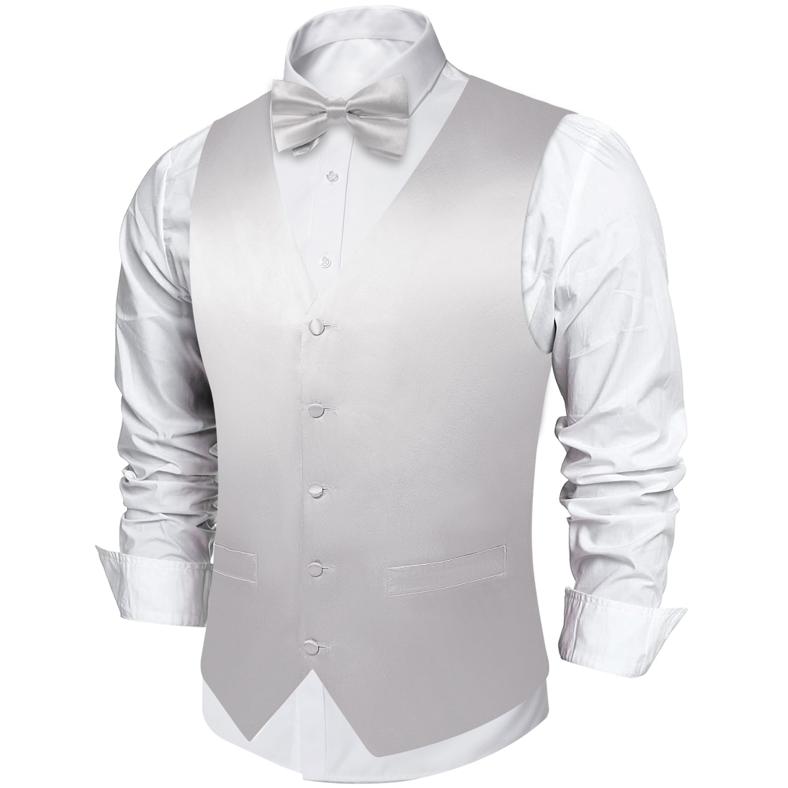 GentCrest Grey Solid Vest Set - Image 2