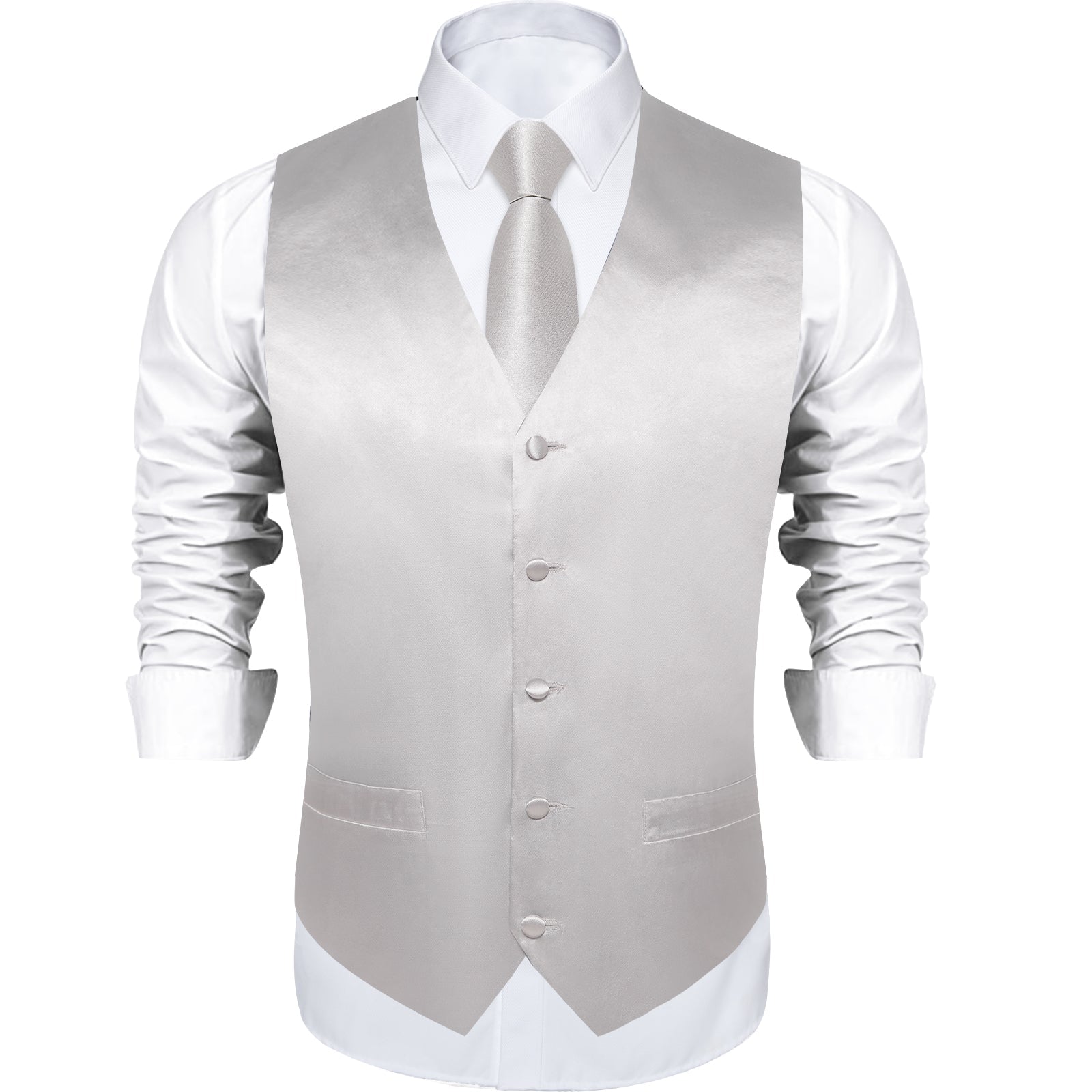 GentCrest Grey Solid Vest Set - Image 3
