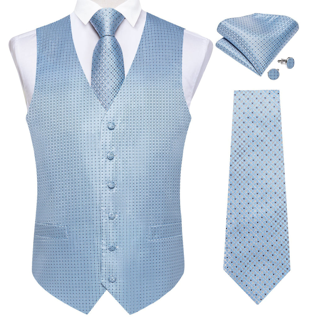 GentCrest Blue Polka Dot Vest Set - Image 2
