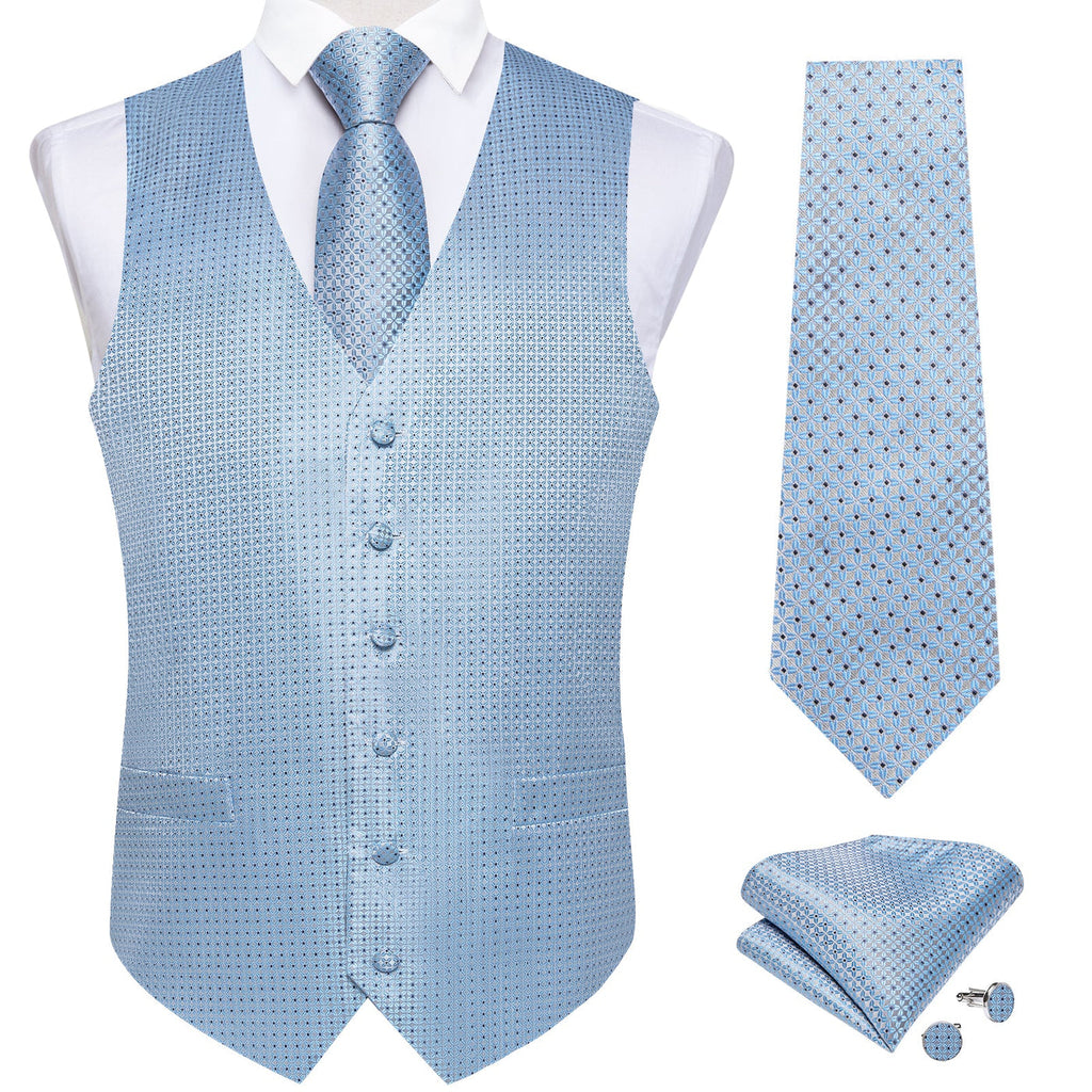 GentCrest Blue Geometric Vest Set - Image 3