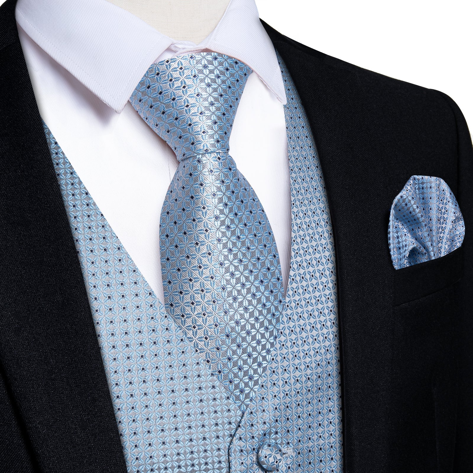GentCrest Blue Polka Dot Vest Set - Image 1