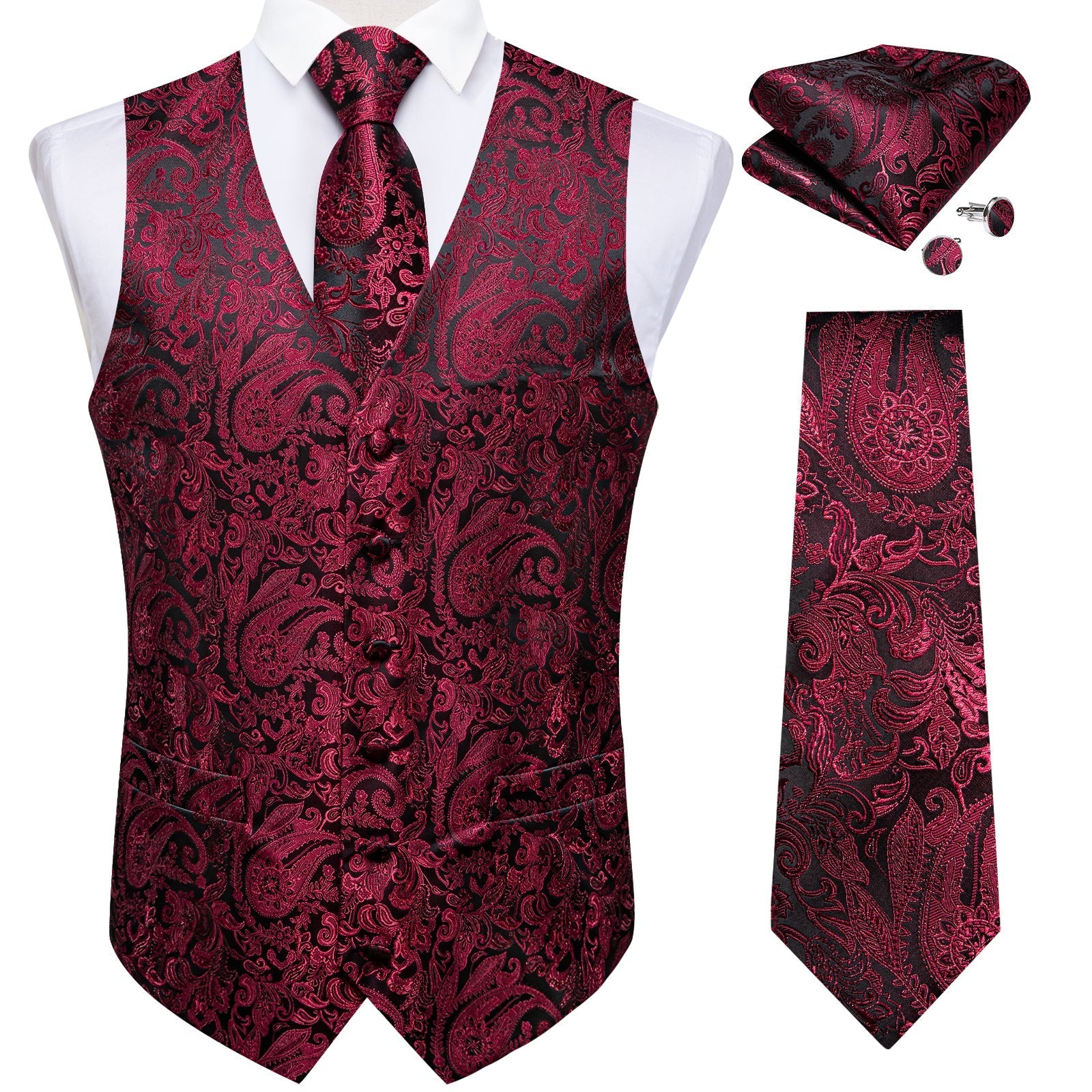 GentCrest Black Paisley Vest Set - Image 2