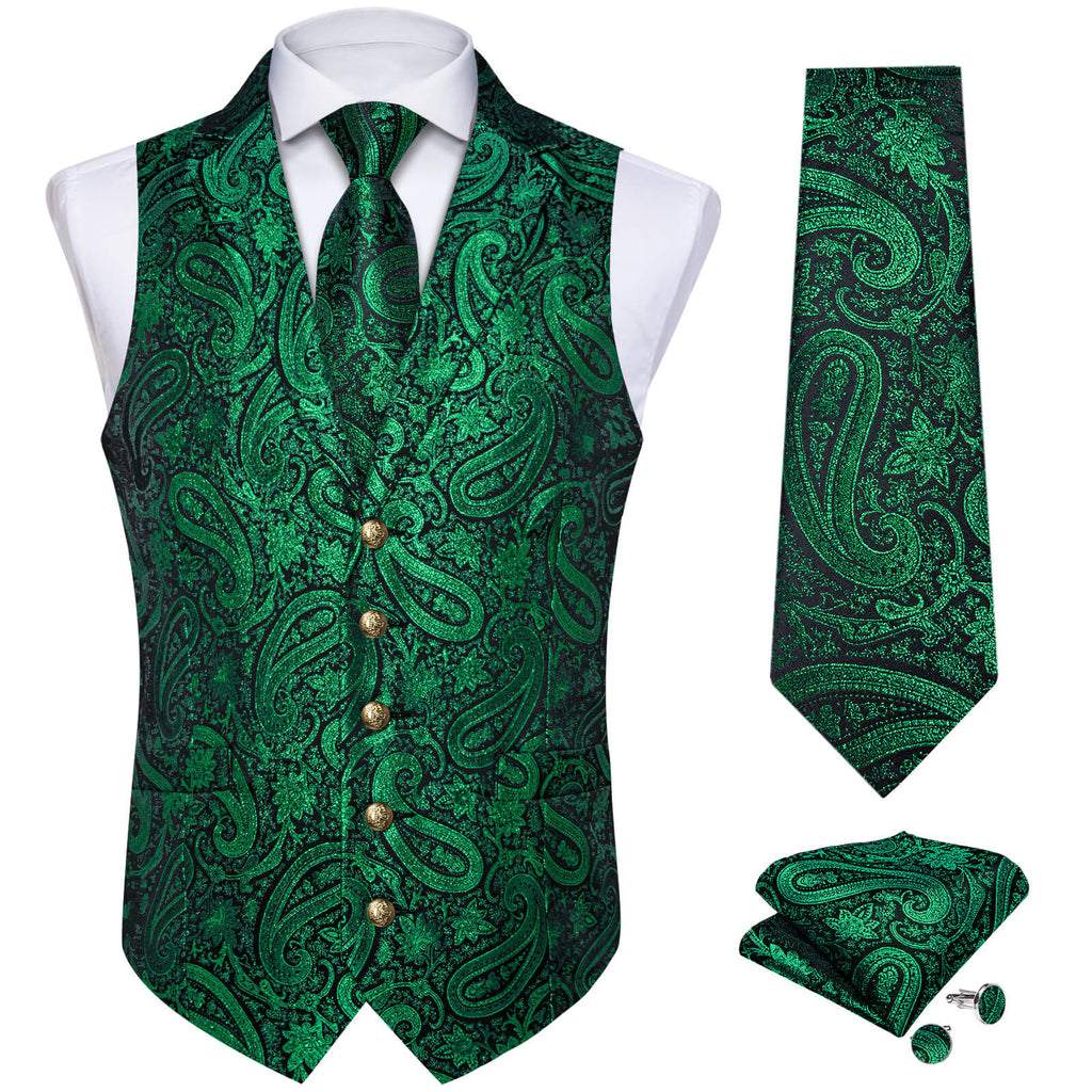 GentCrest Green Paisley Vest Set - Image 2