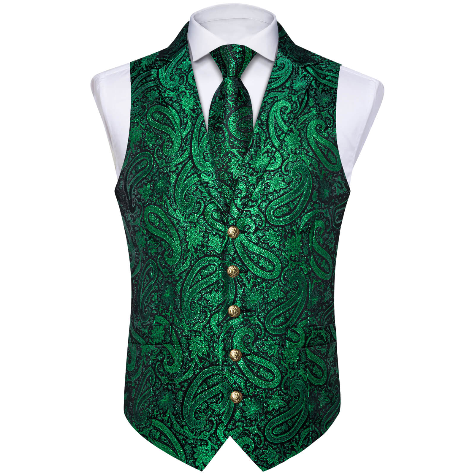 GentCrest Green Paisley Vest Set - Image 3