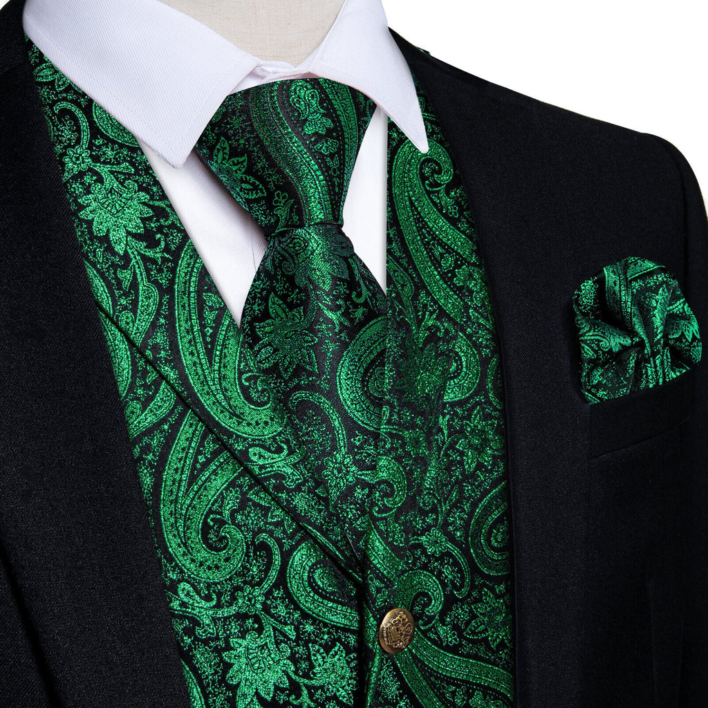 GentCrest Green Paisley Vest Set - Image 1