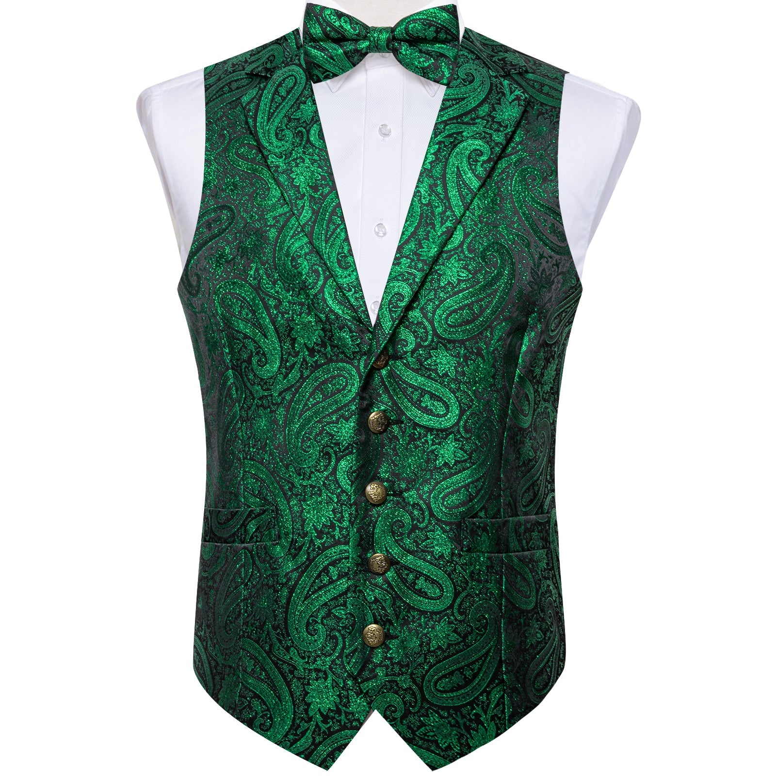 GentCrest Green Paisley Vest Set - Image 3
