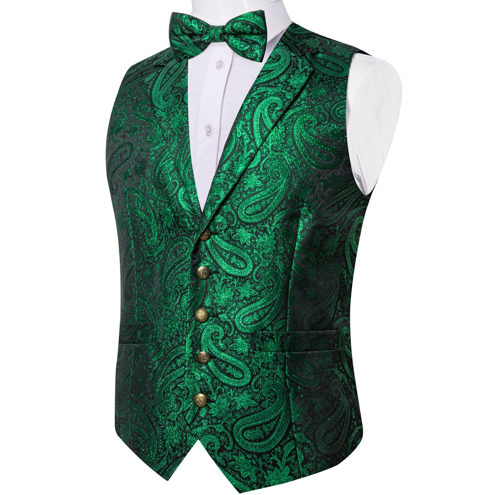 GentCrest Green Paisley Vest Set - Image 2