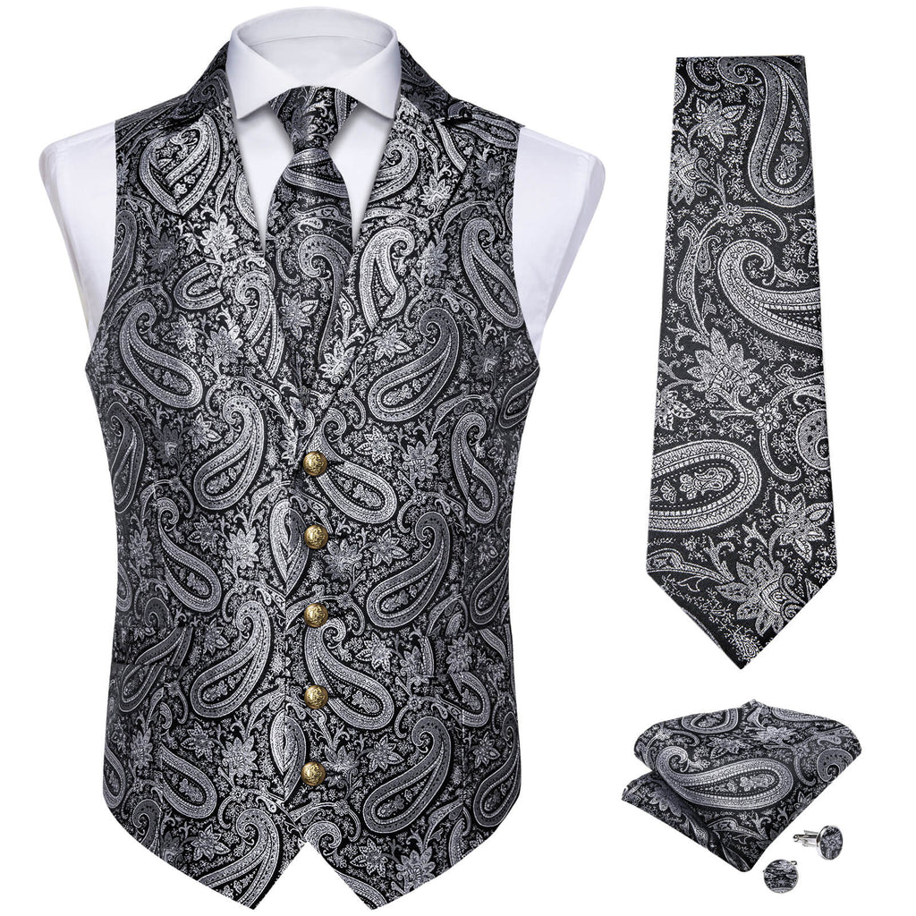 GentCrest Grey Paisley Vest Set - Image 2