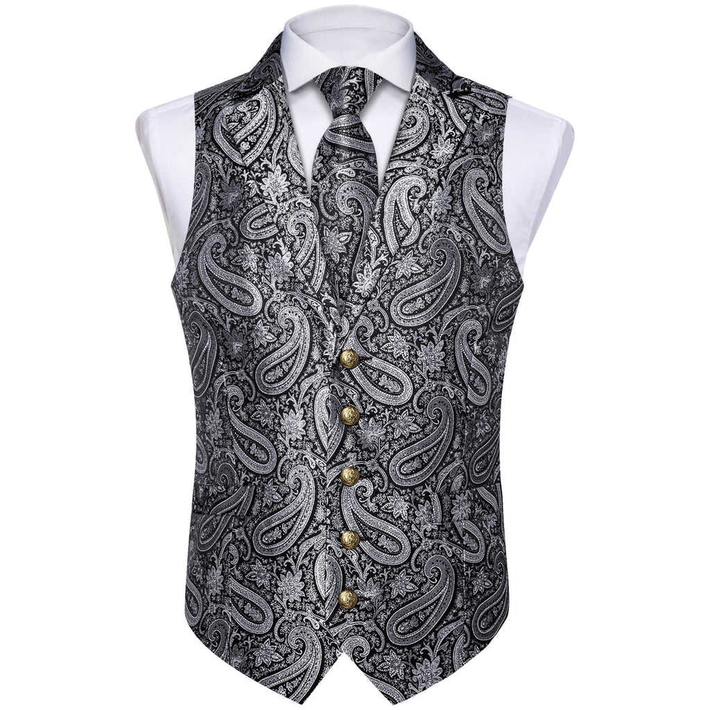 GentCrest Grey Paisley Vest Set - Image 3