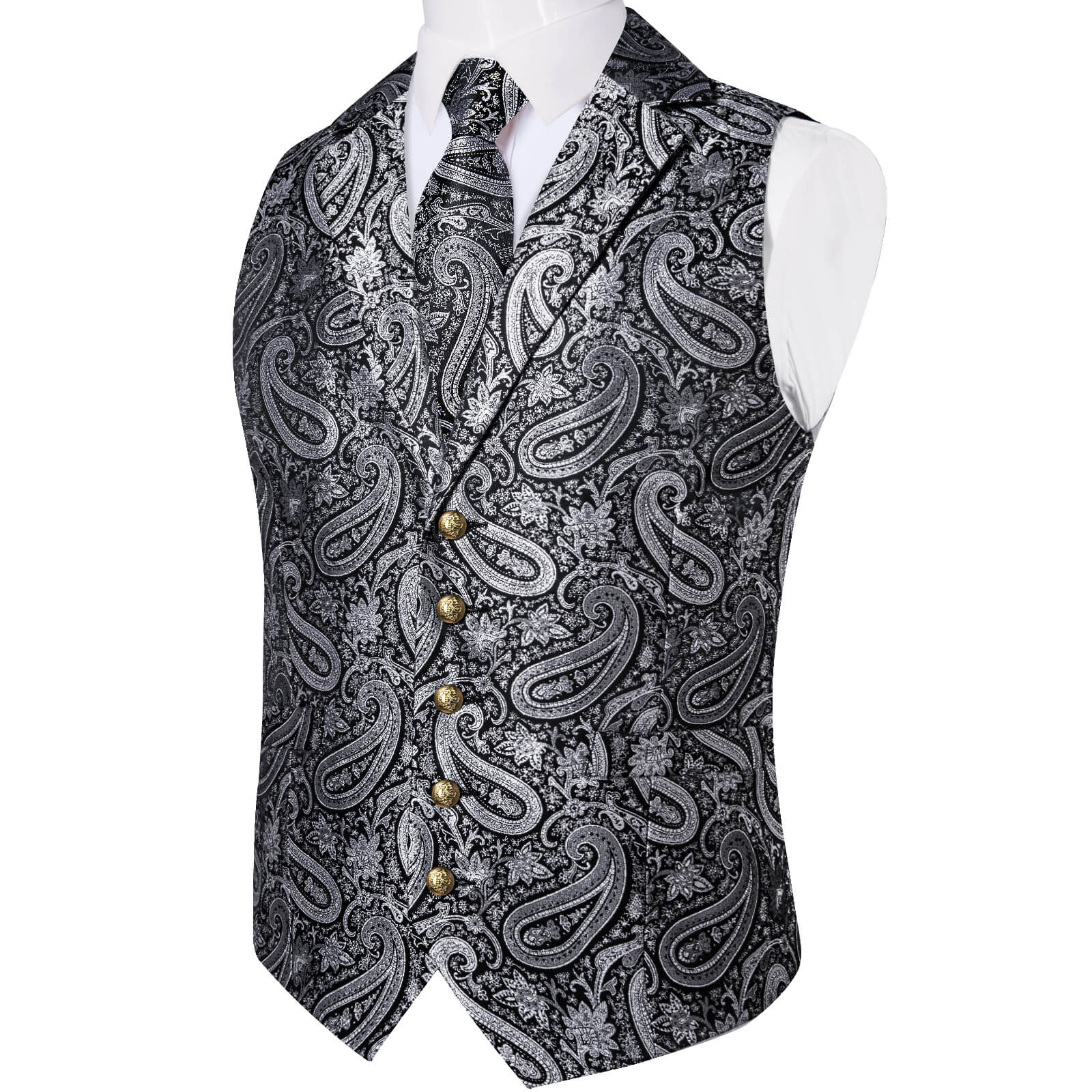 GentCrest Grey Paisley Vest Set - Image 4