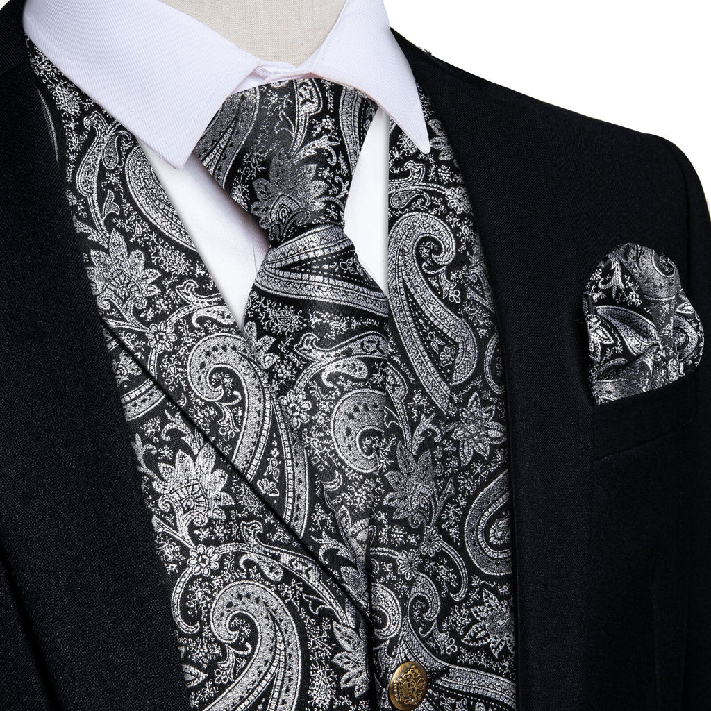 GentCrest Grey Paisley Vest Set - Image 1