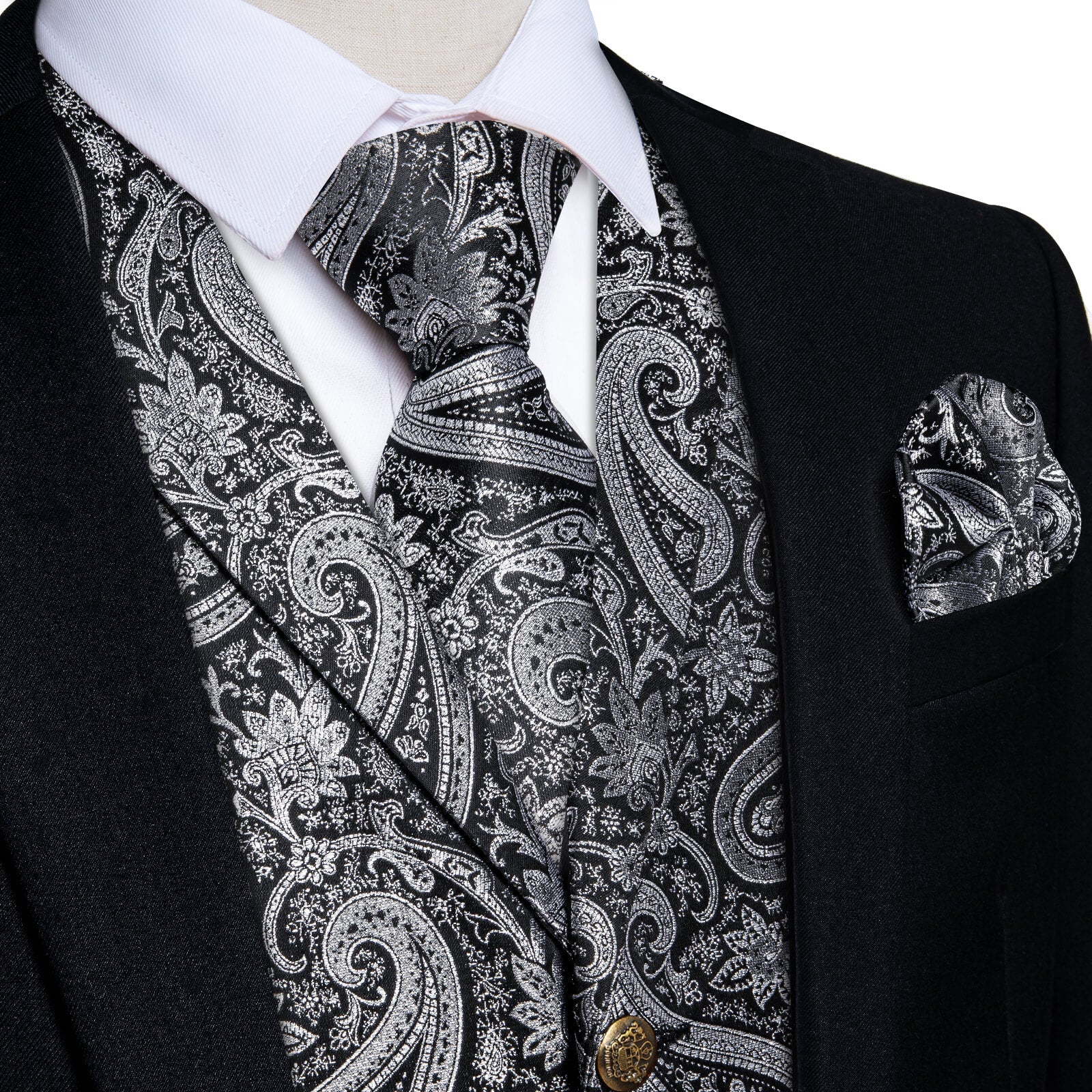 GentCrest Grey Paisley Vest Set - Image 1