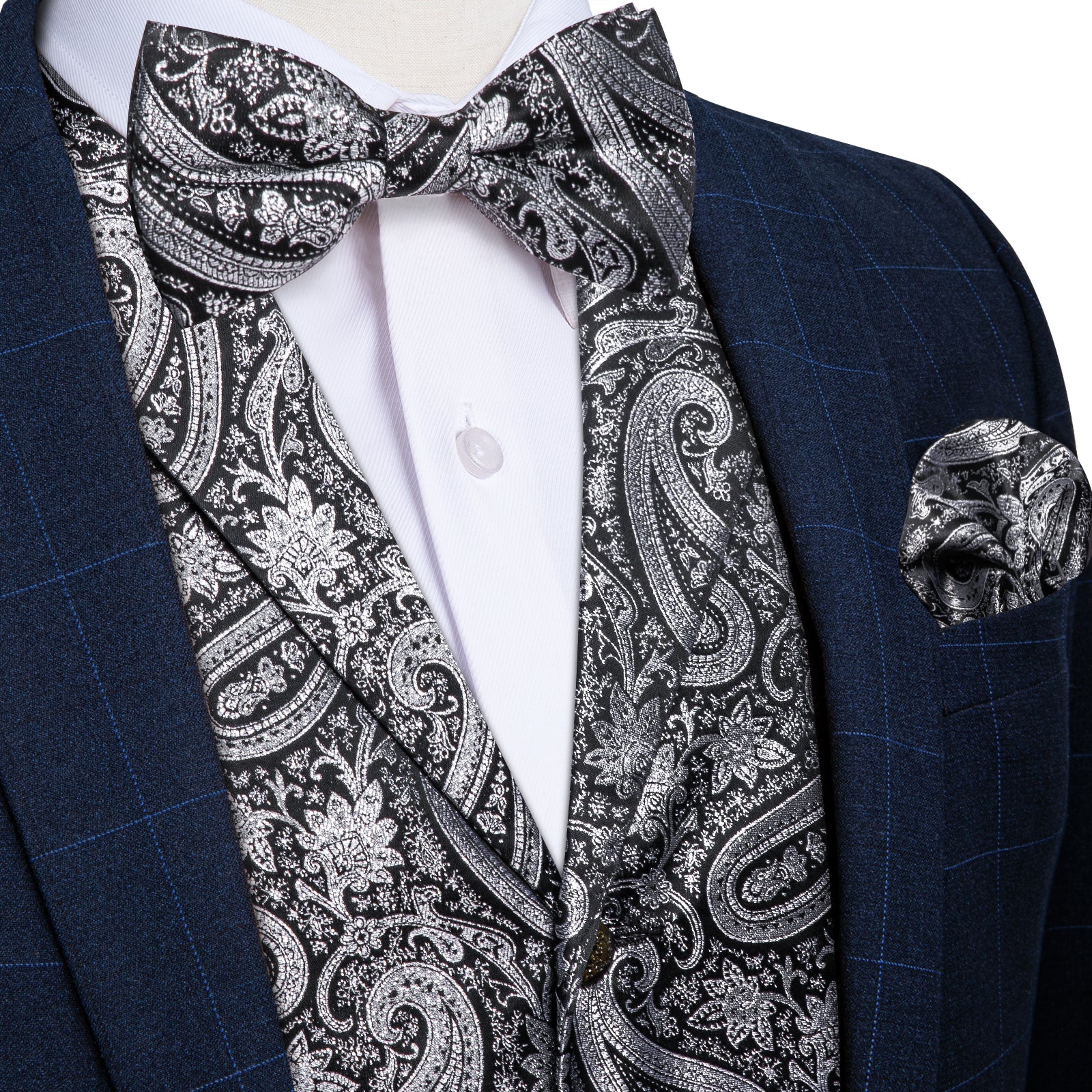 GentCrest Black Paisley Vest Set - Image 1