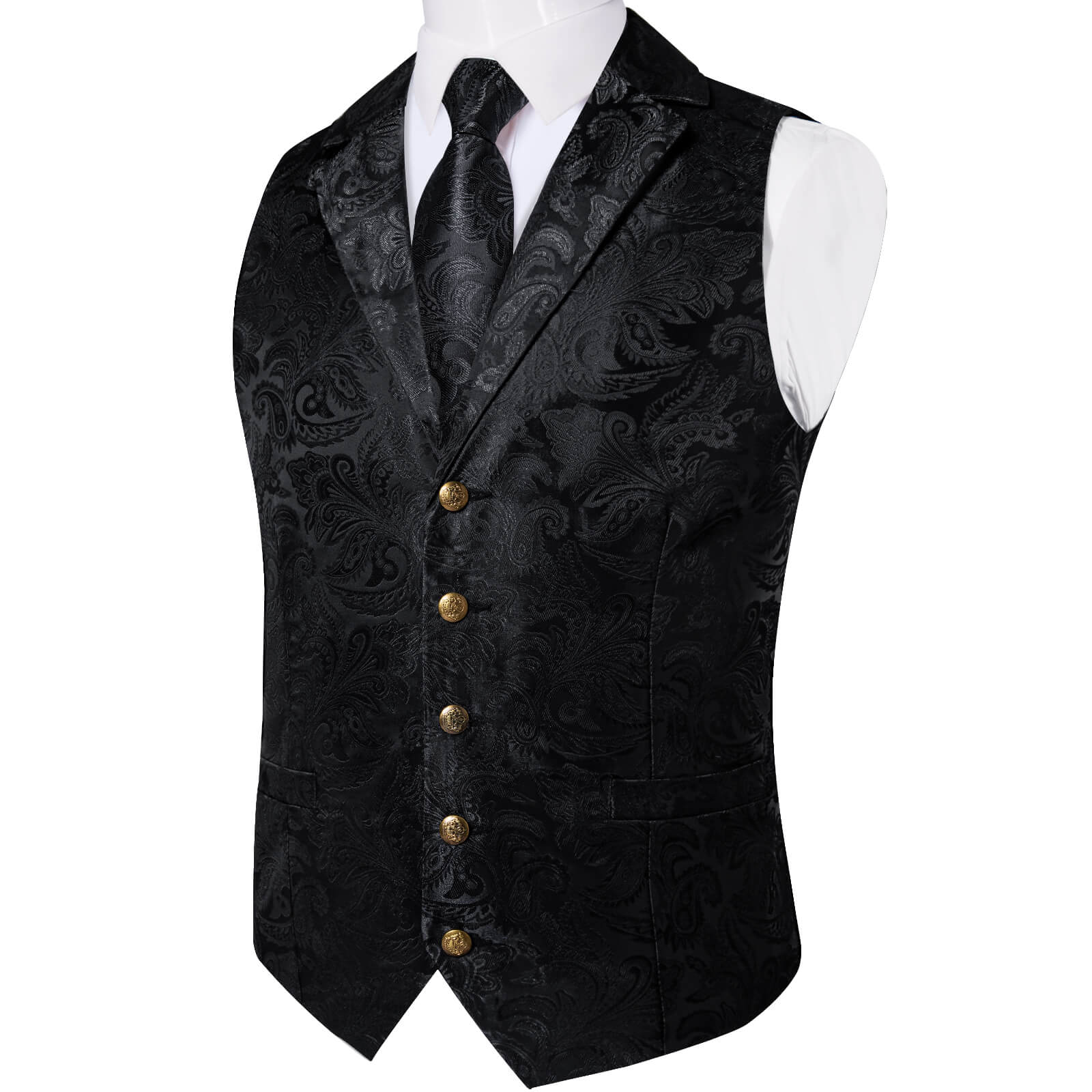 GentCrest Black Paisley Vest Set - Image 4