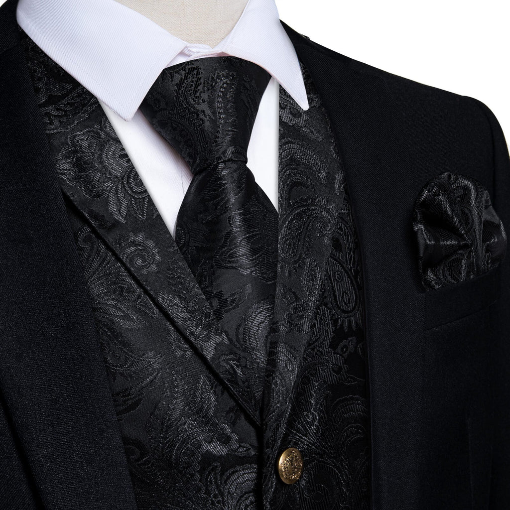 GentCrest Black Paisley Vest Set - Image 1