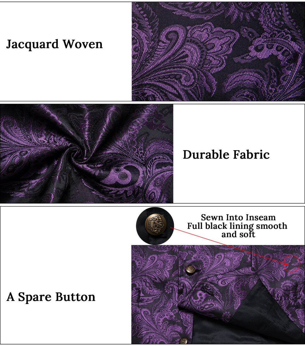 GentCrest Purple Paisley Vest Set - Image 6