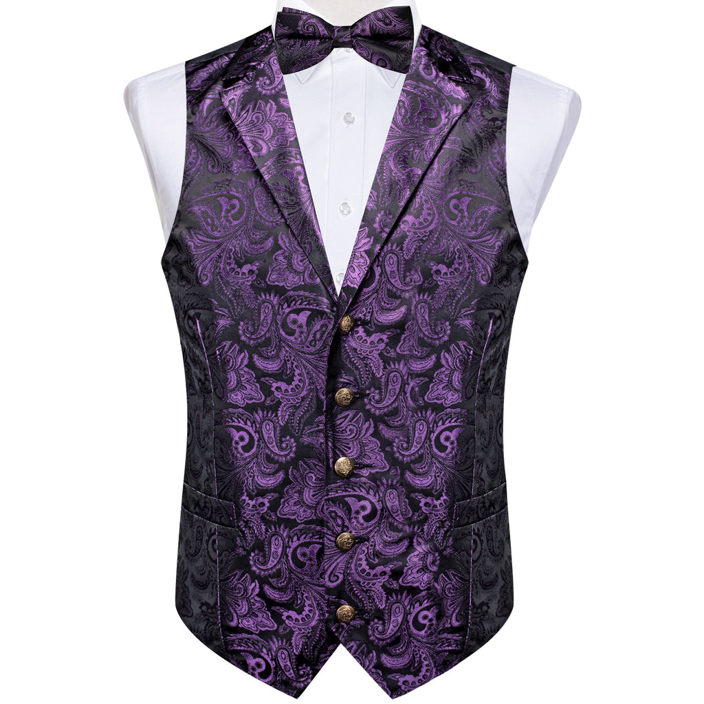 GentCrest Purple Paisley Vest Set - Image 1