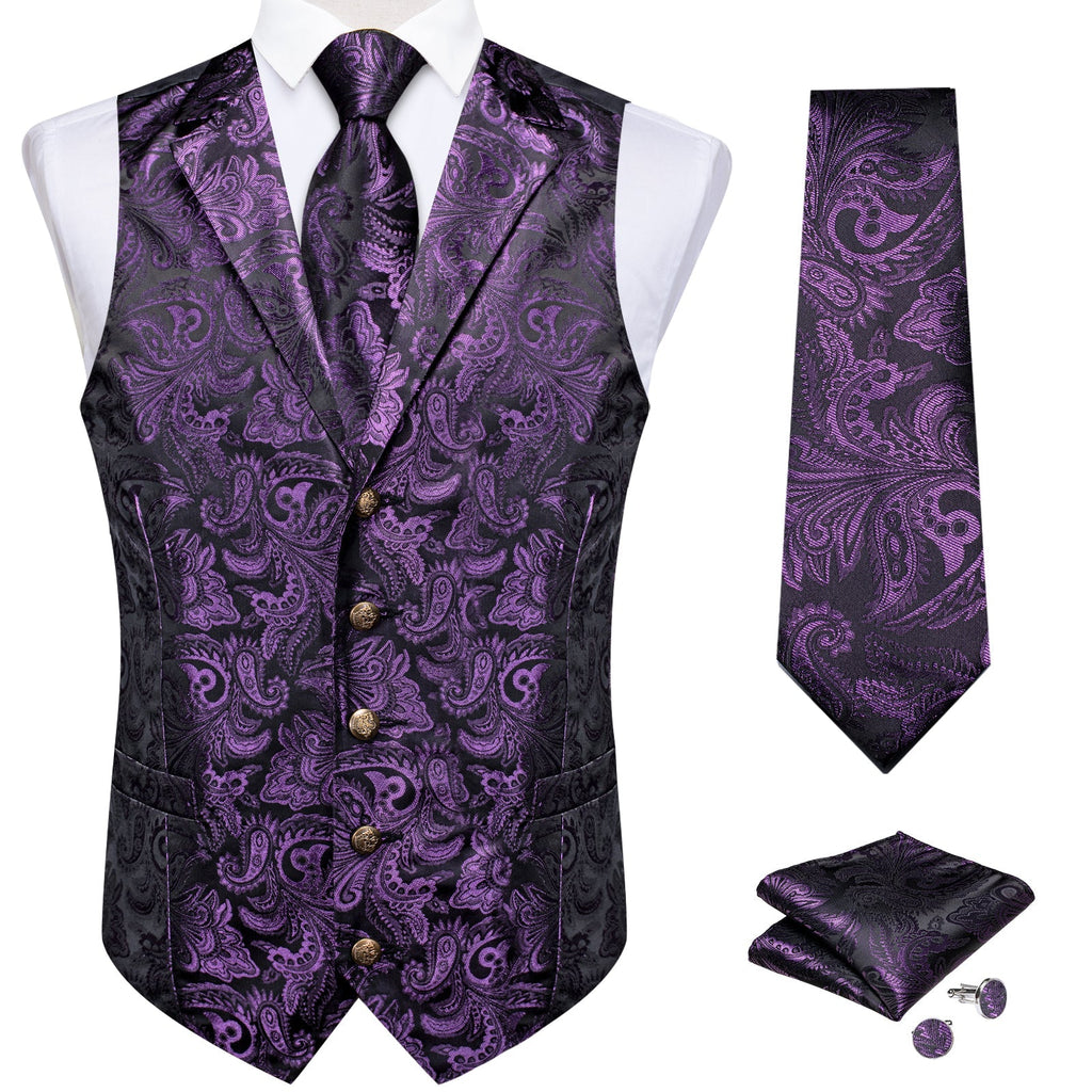 GentCrest Purple Paisley Vest Set - Image 2