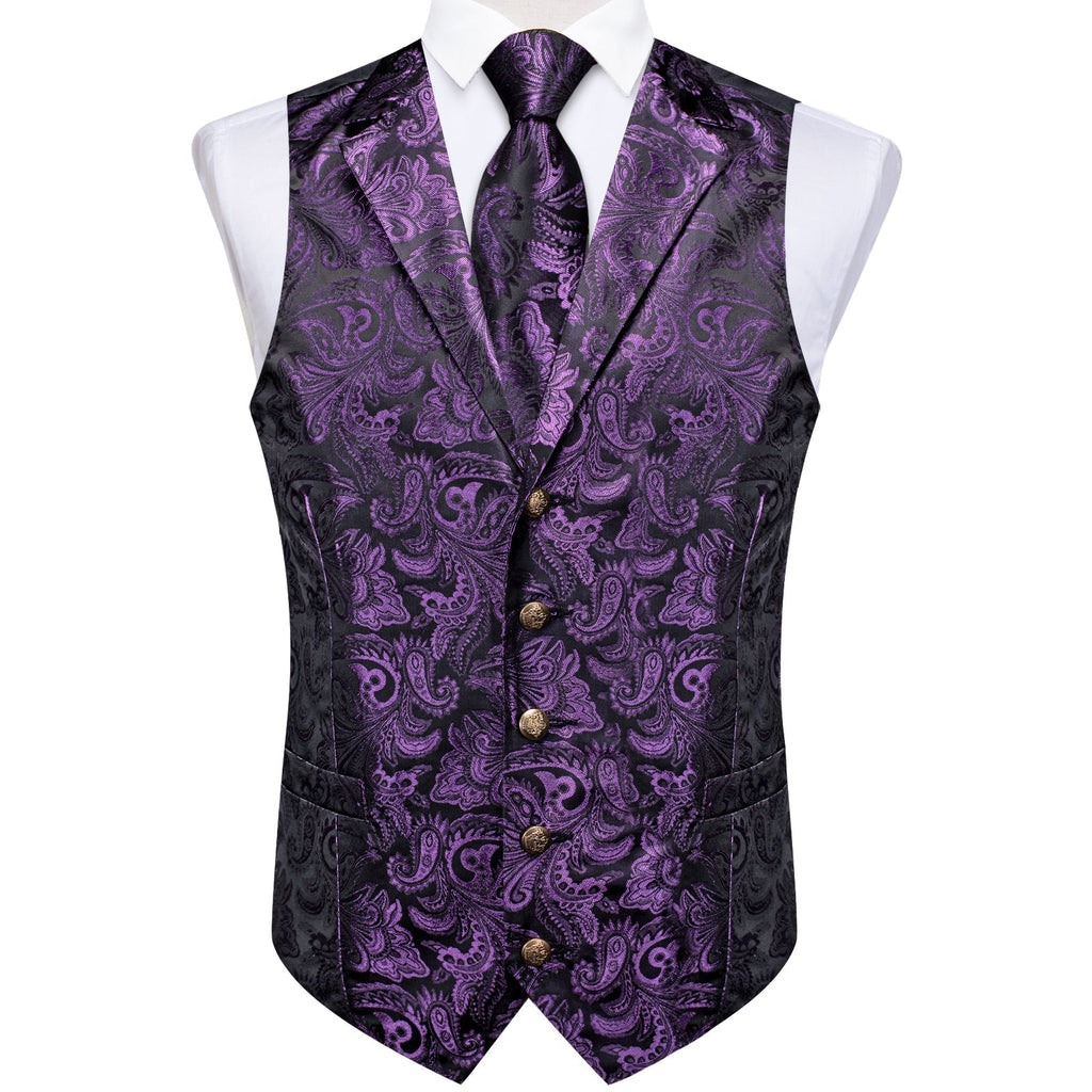 GentCrest Purple Paisley Vest Set - Image 3