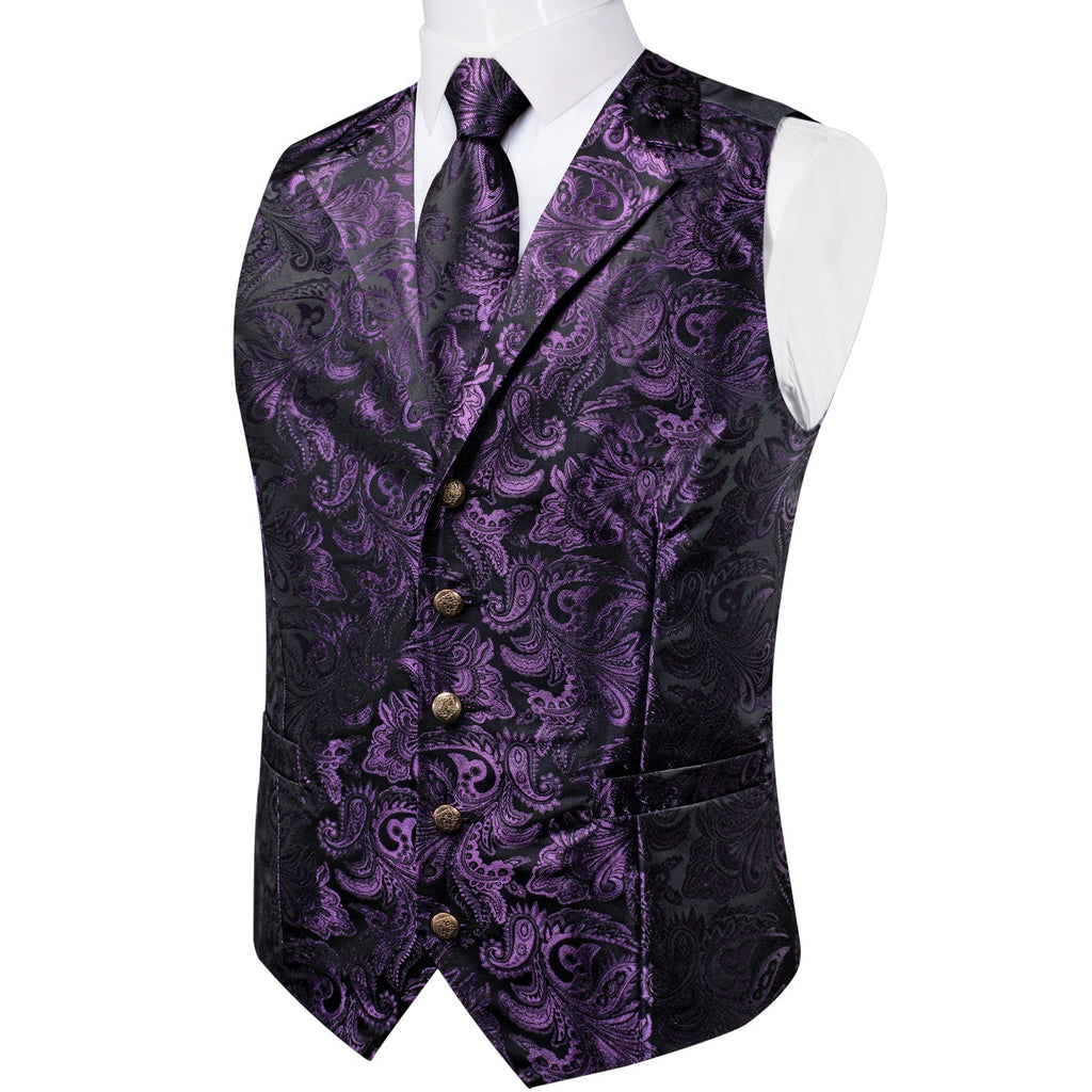 GentCrest Purple Paisley Vest Set - Image 4