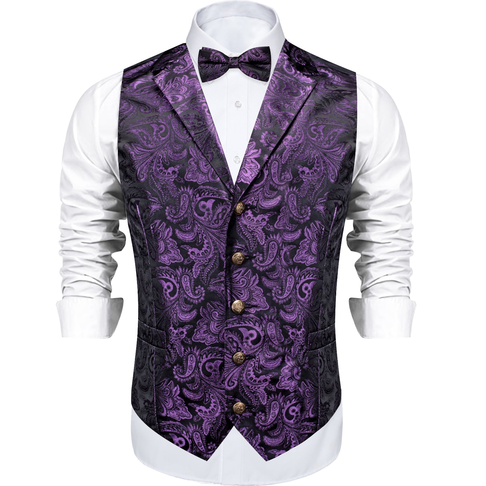 GentCrest Purple Paisley Vest Set - Image 2