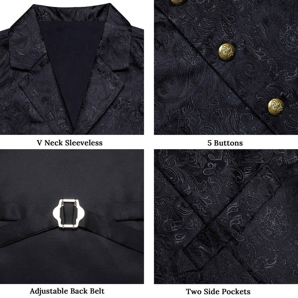 GentCrest Black Paisley Vest Set - Image 6
