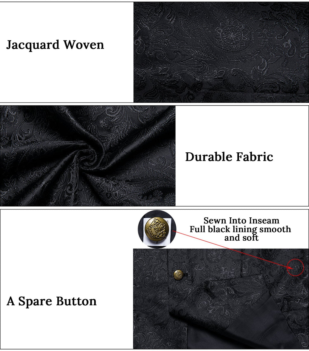 GentCrest Black Paisley Vest Set - Image 7