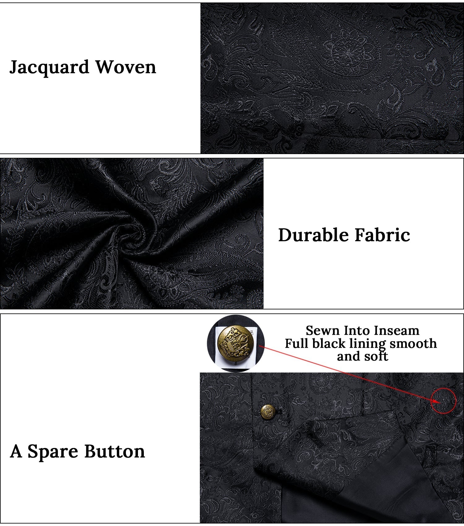 GentCrest Black Paisley Vest Set - Image 7
