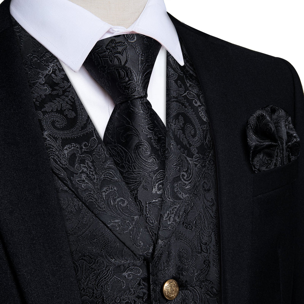 GentCrest Black Paisley Vest Set - Image 1