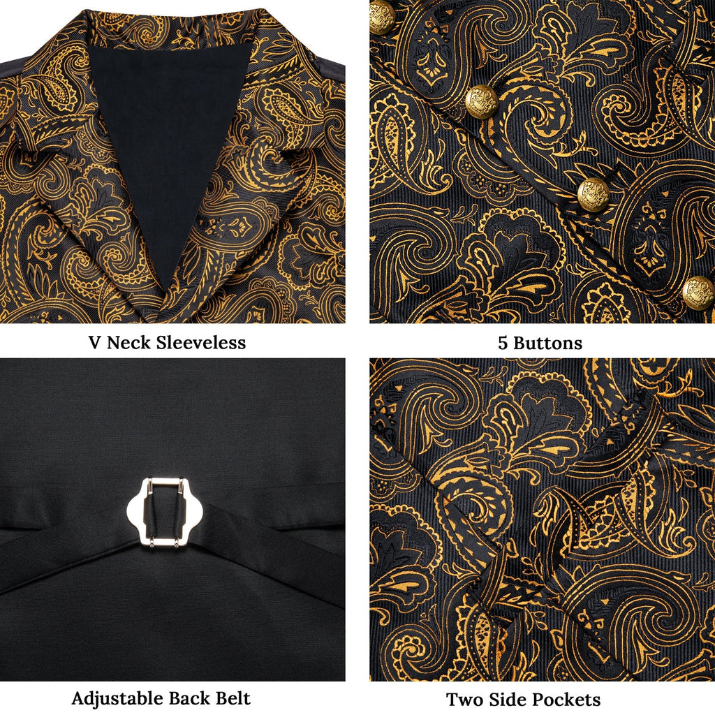 GentCrest Black Paisley Vest Set - Image 6