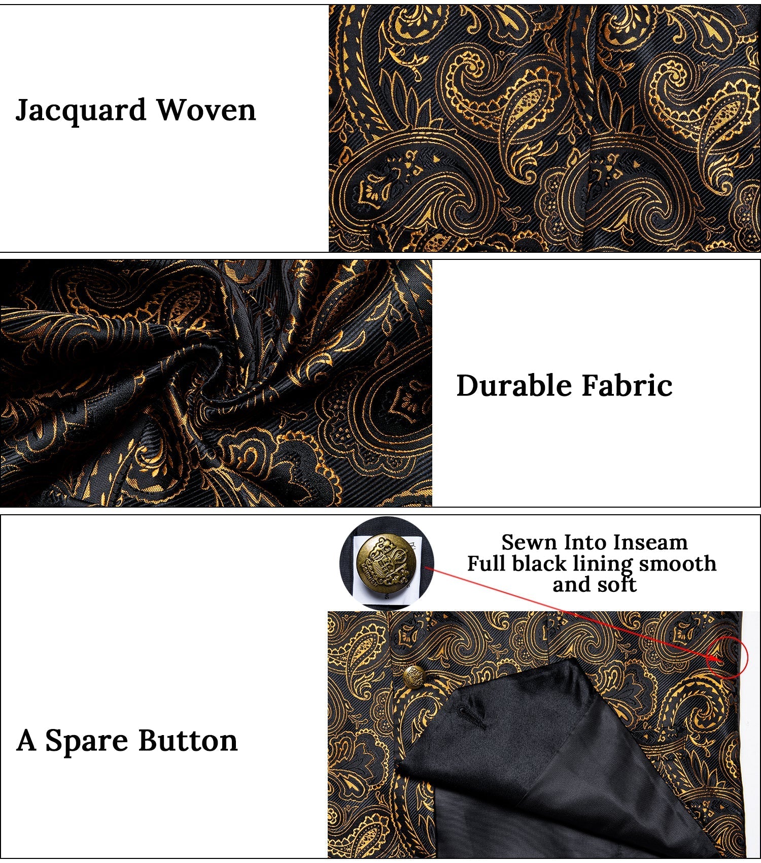 GentCrest Black Paisley Vest Set - Image 7