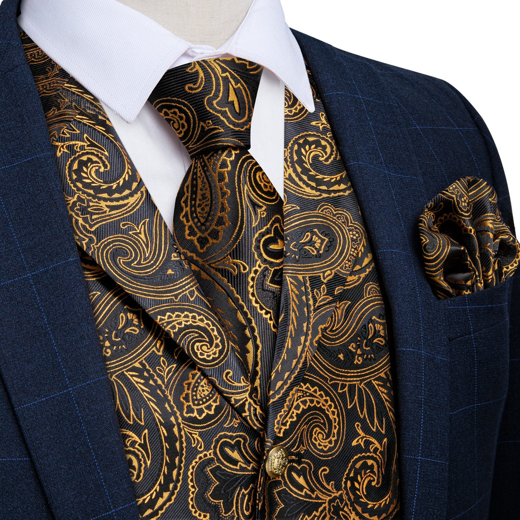 GentCrest Black Paisley Vest Set - Image 1