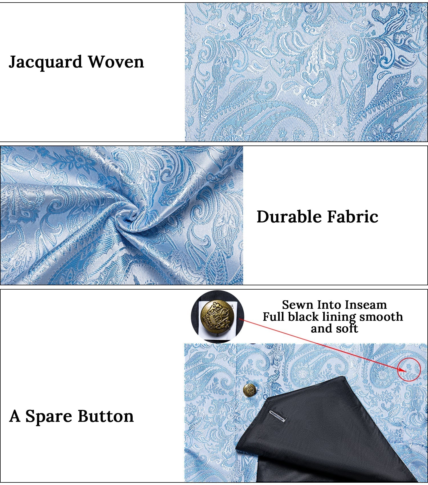 GentCrest Blue Paisley Vest Set - Image 6