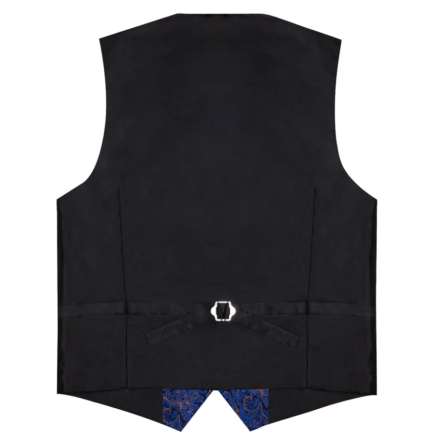 Navy & Gold Paisley Jacquard & Bowtie Set Vest Set - GentCrest - View 5
