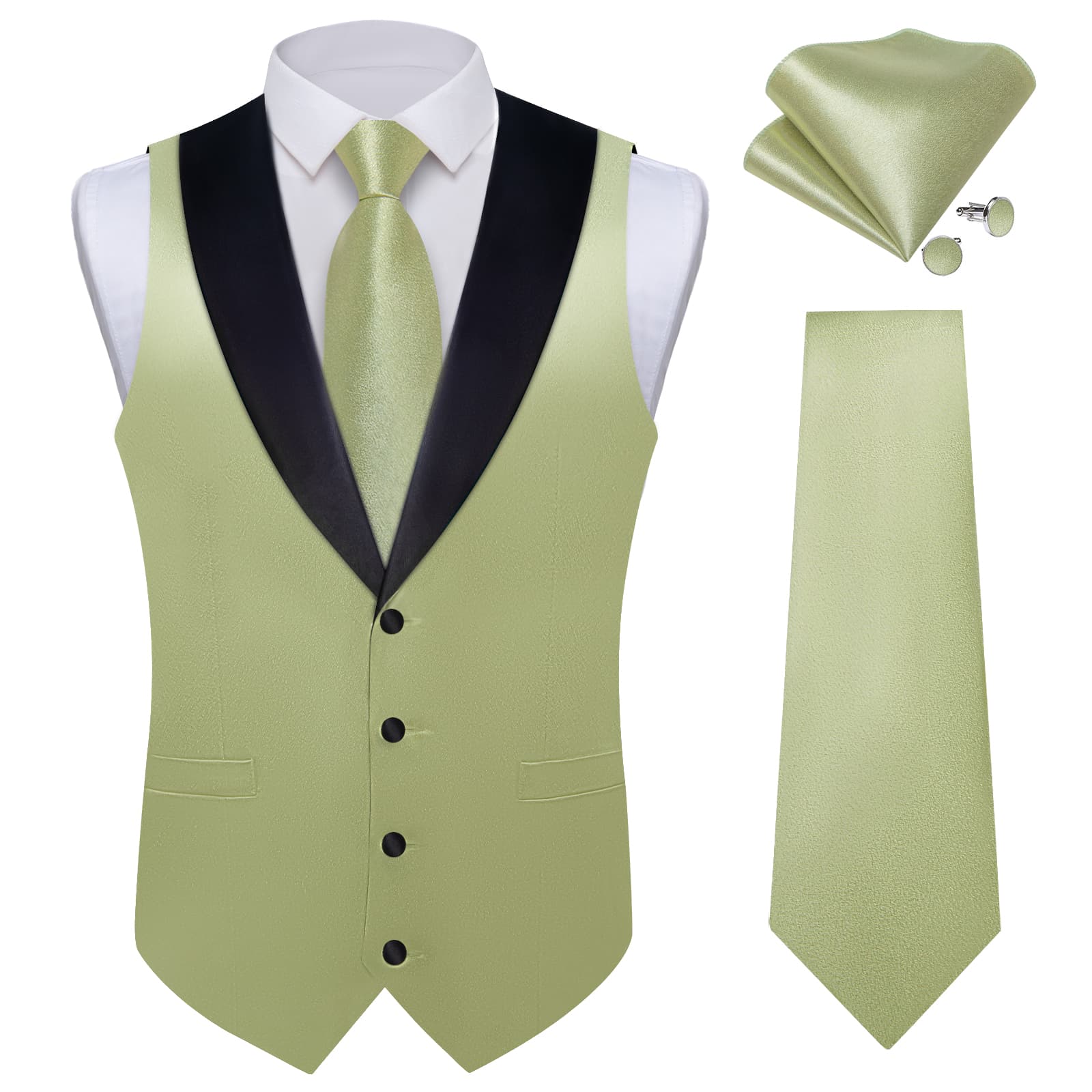 GentCrest Green Solid Vest Set - Image 2