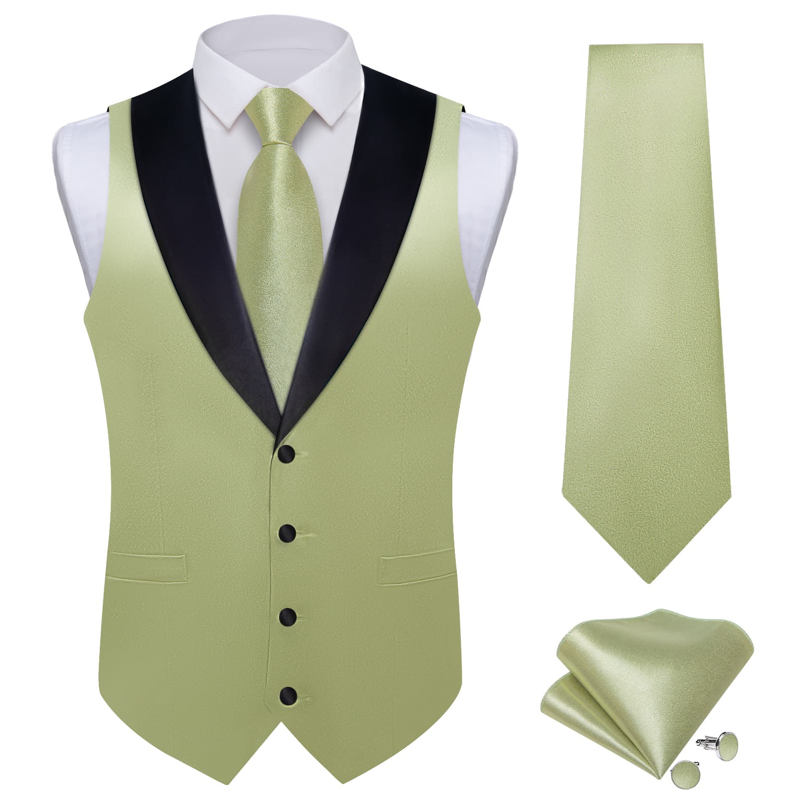 GentCrest Green Solid Vest Set - Image 3