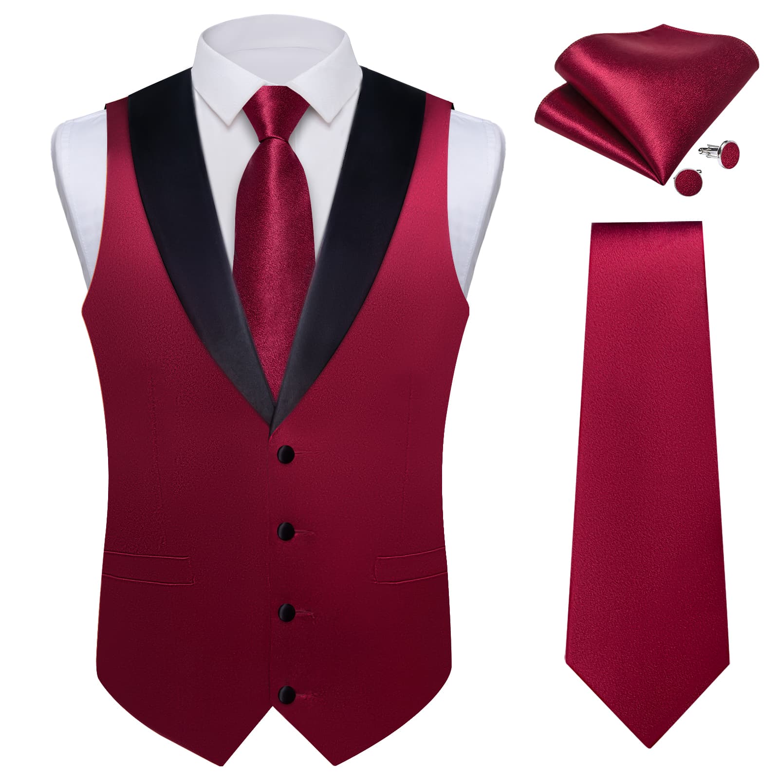 GentCrest Red Solid Vest Set - Image 2