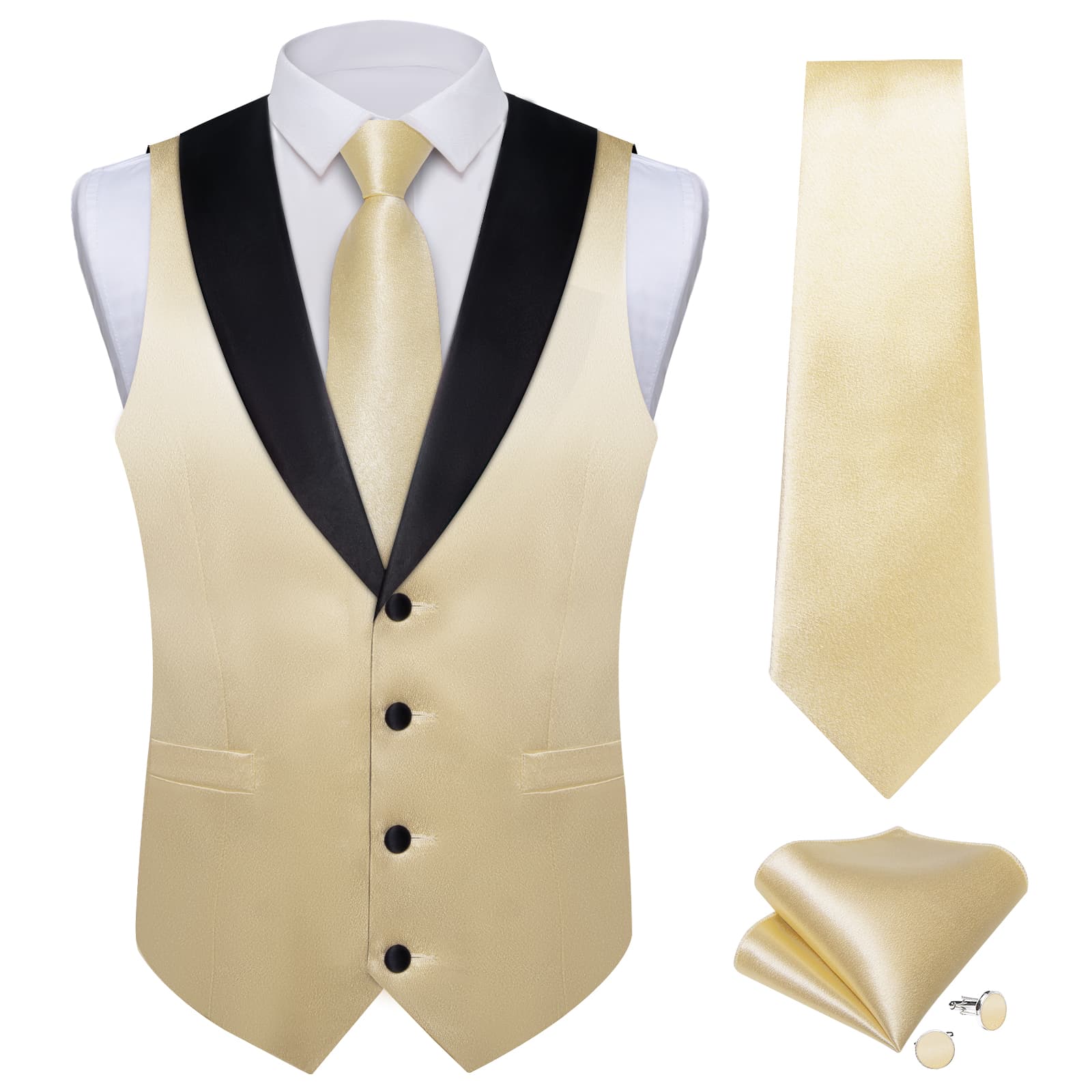 GentCrest Brown Solid Vest Set - Image 3