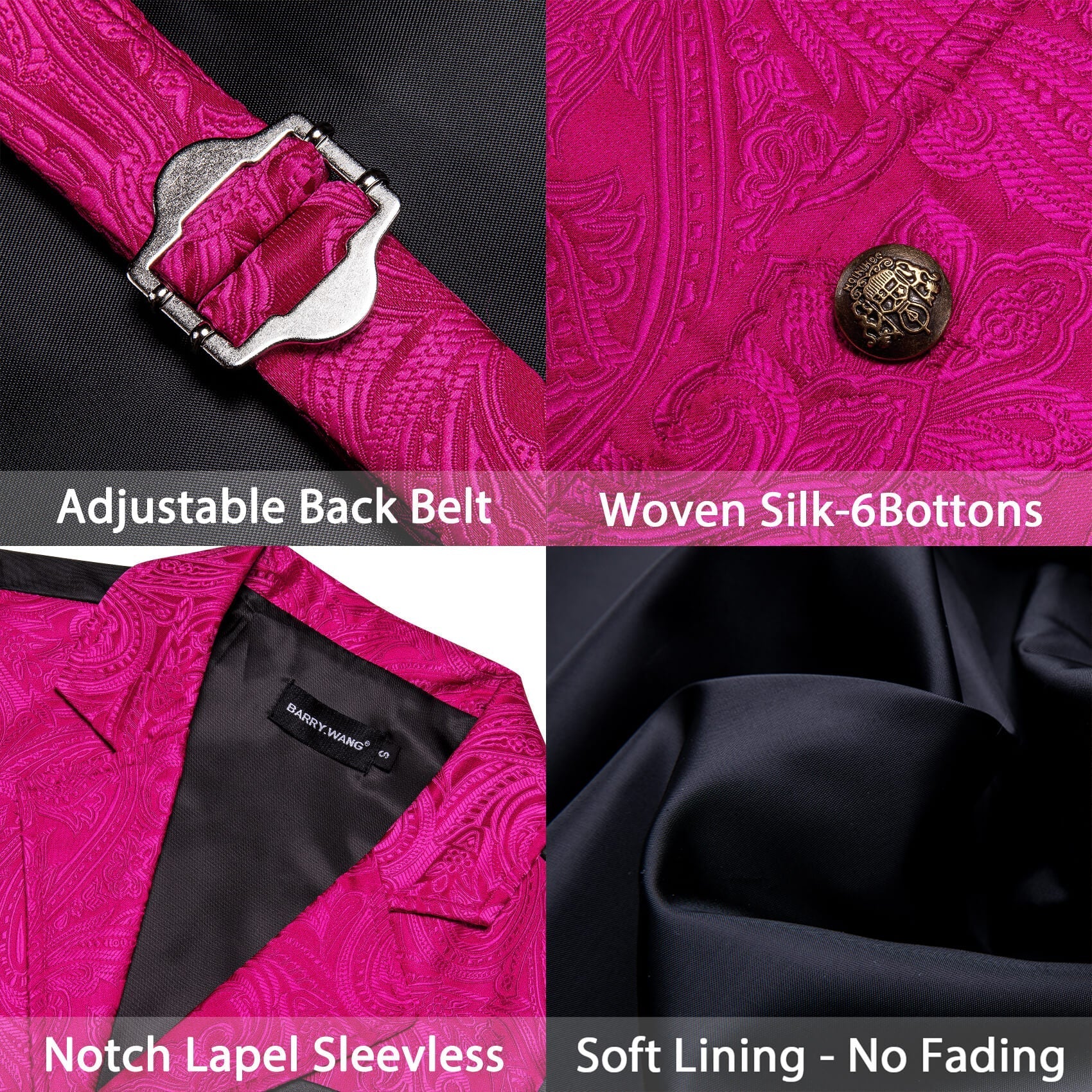 GentCrest Pink Paisley Vest Set - Image 5