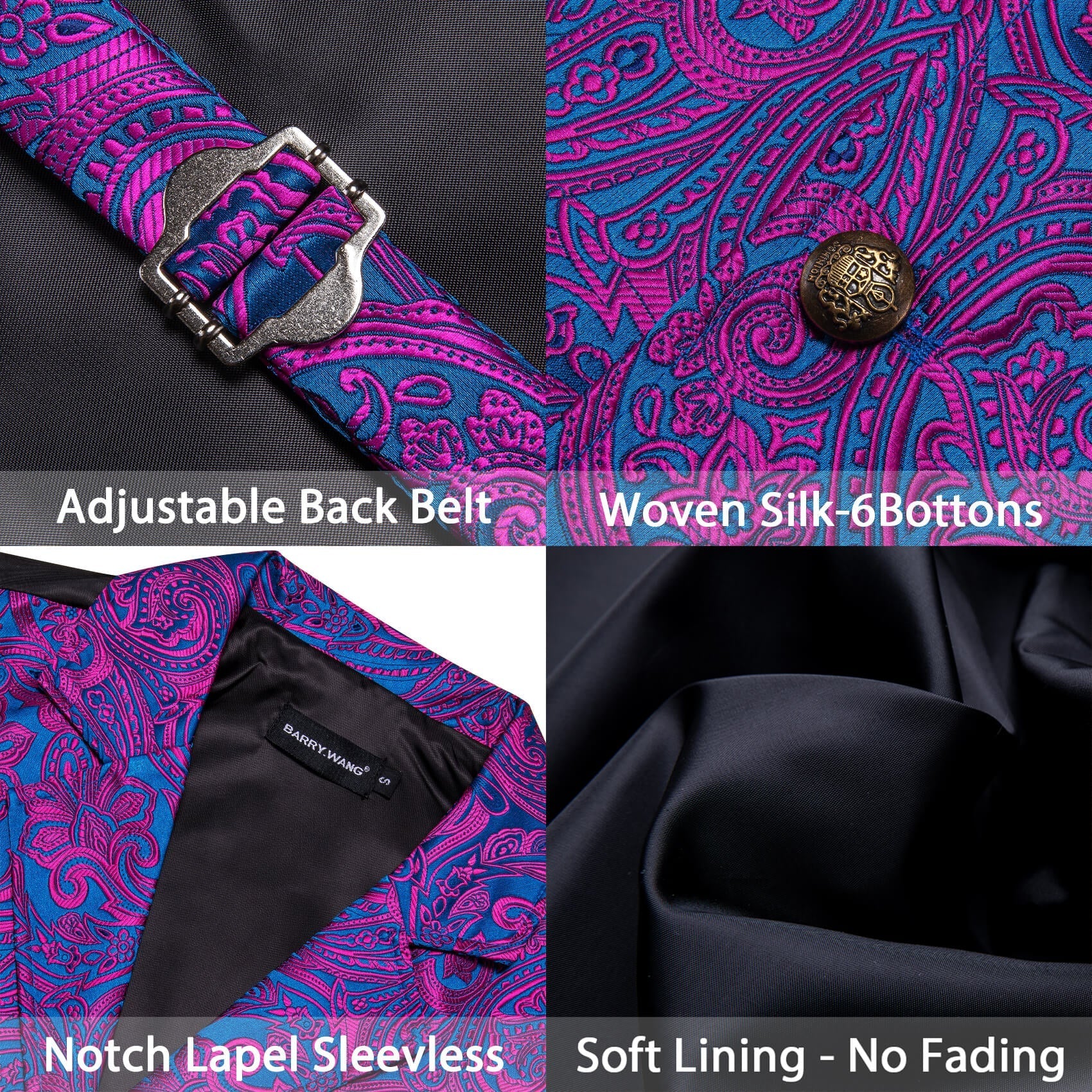 GentCrest Blue Paisley Vest Set - Image 5