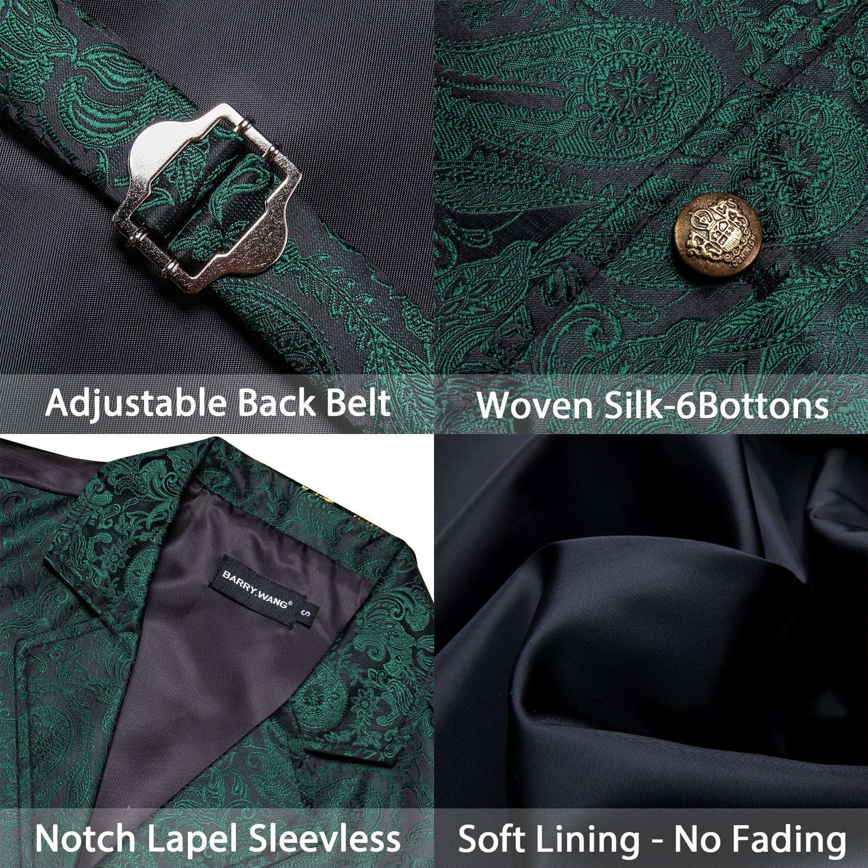 GentCrest Green Paisley Vest Set - Image 5