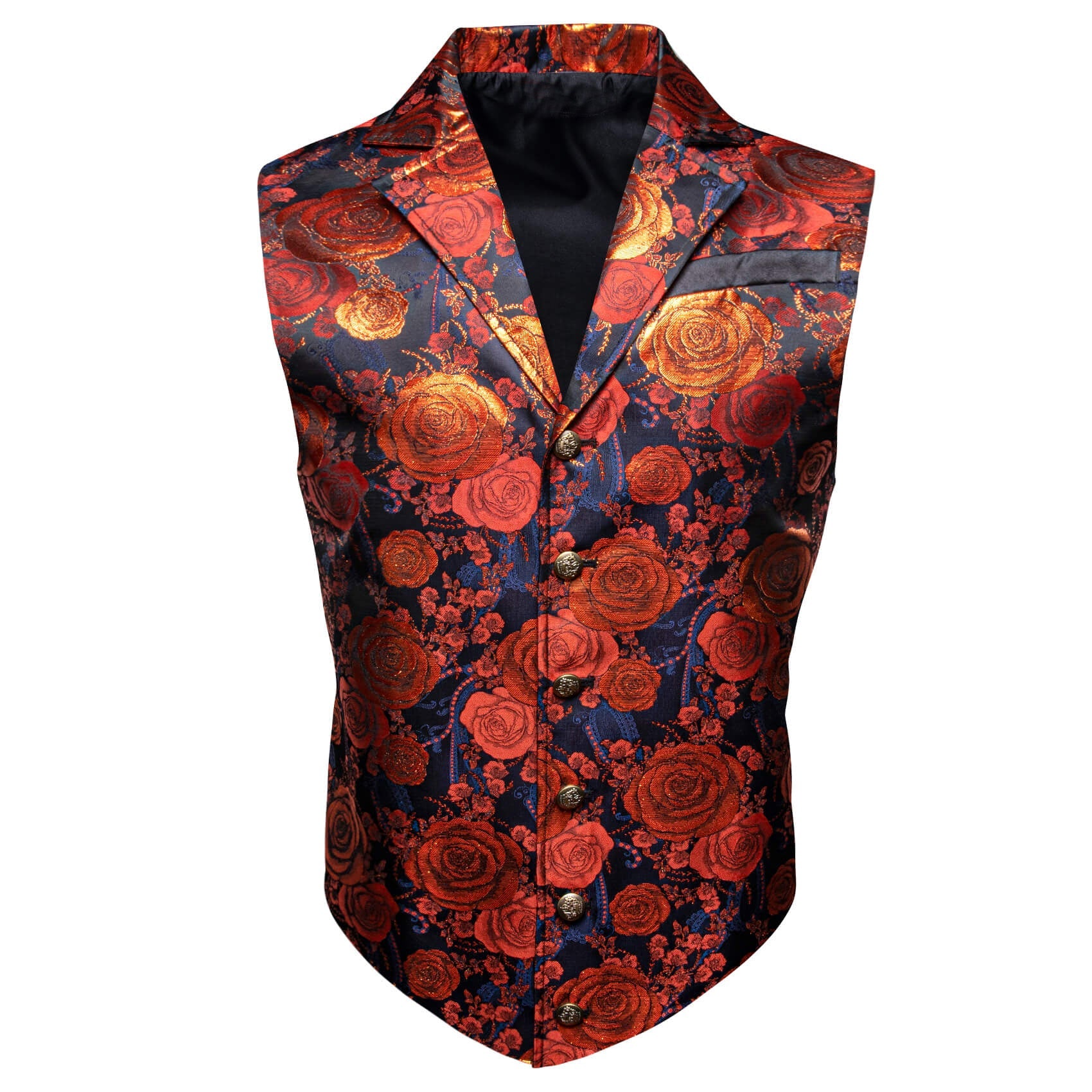 GentCrest Orange Floral Vest Set - Image 1